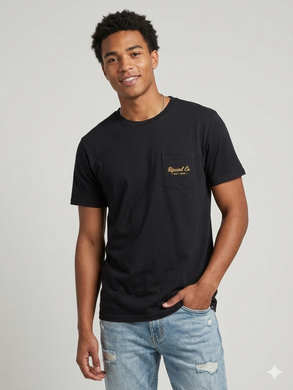 Rip Curl Men's Tropical Parrot Pocket Tee - Black - Size Medium #233